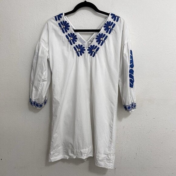 MADEWELL Embroidered Blanca Dress Size XS Short Shift Summer Vacation Date Boho - Picture 2 of 13